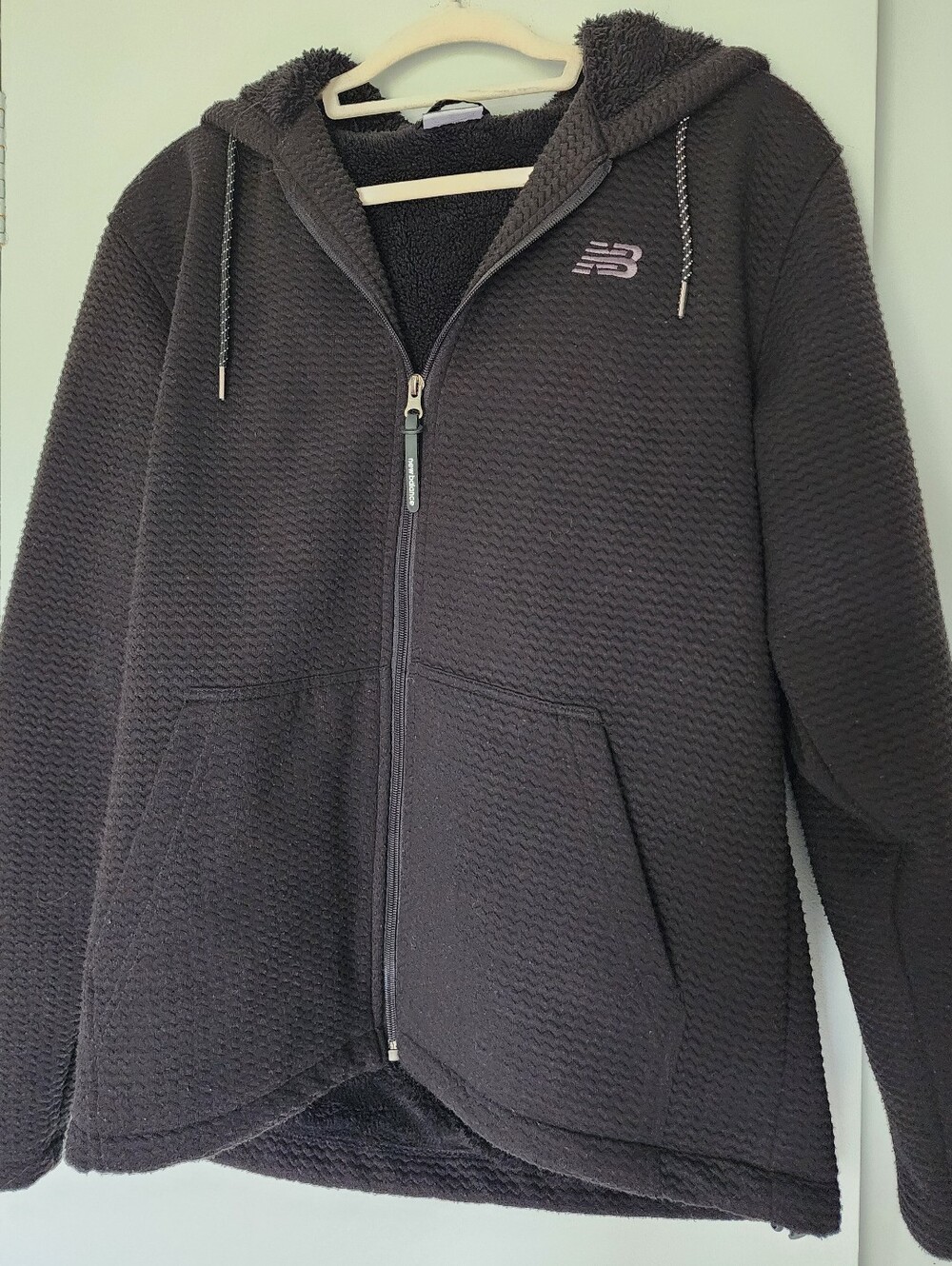 New Balance Men’s Black Zip-Up Hooded Jacket